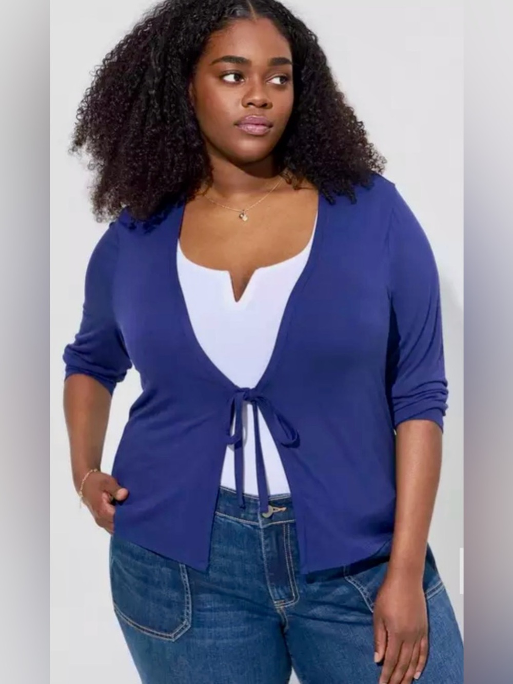 NWT TORRID Super Soft Tie-Front Cardigan Deep Royal Blue SIZE 1X WOMEN PLUS SIZE